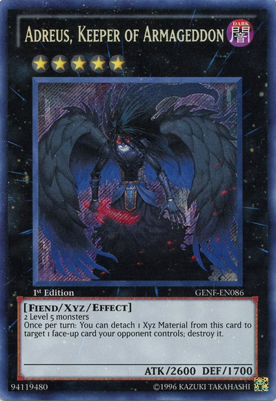 Adreus, Keeper of Armageddon [GENF-EN086] Secret Rare For Sale